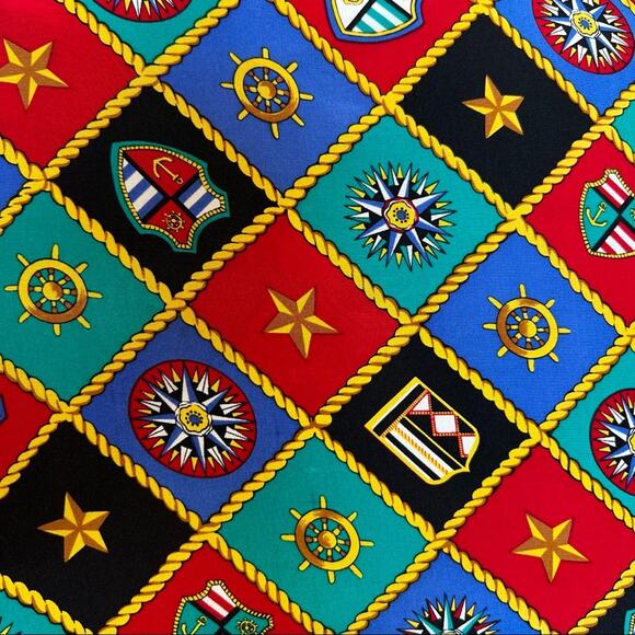 Vintage Talbots Nautical Classic Preppy Silk Blouse Sz 16 Corpcore Heritage - Picture 2 of 7